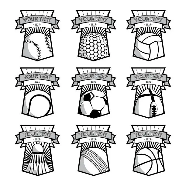 Vector illustration of Sport ball emblems