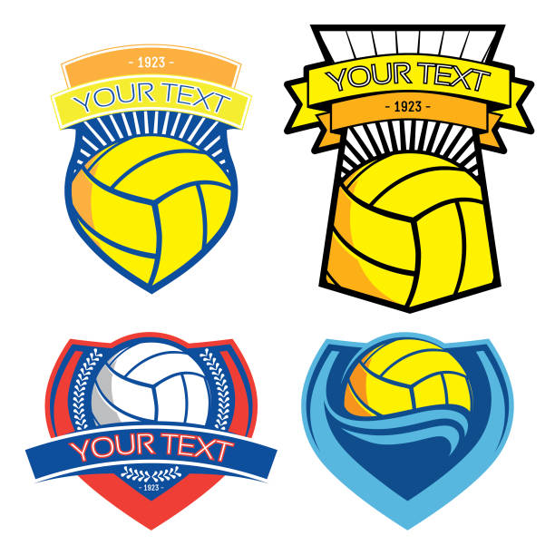 Volleyball and waterpolo emblems Volleyball and water polo emblems on isolated background water polo stock illustrations