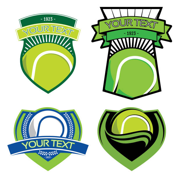 ilustrações, clipart, desenhos animados e ícones de emblems de tênis - tennis open