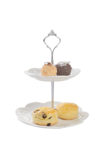istock tray or serving tray with dessert on background 958009072