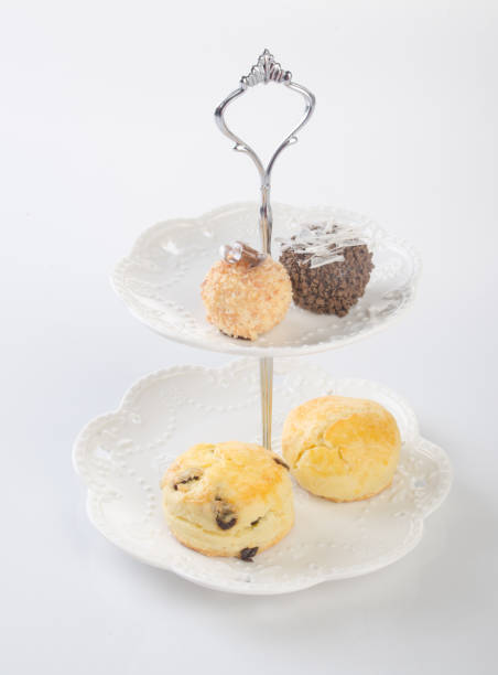 istock tray or serving tray with dessert on background 958009086