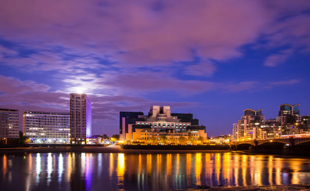 London England MI6 Vauxhall Bridge Thames River London England mi6 stock pictures, royalty-free photos & images