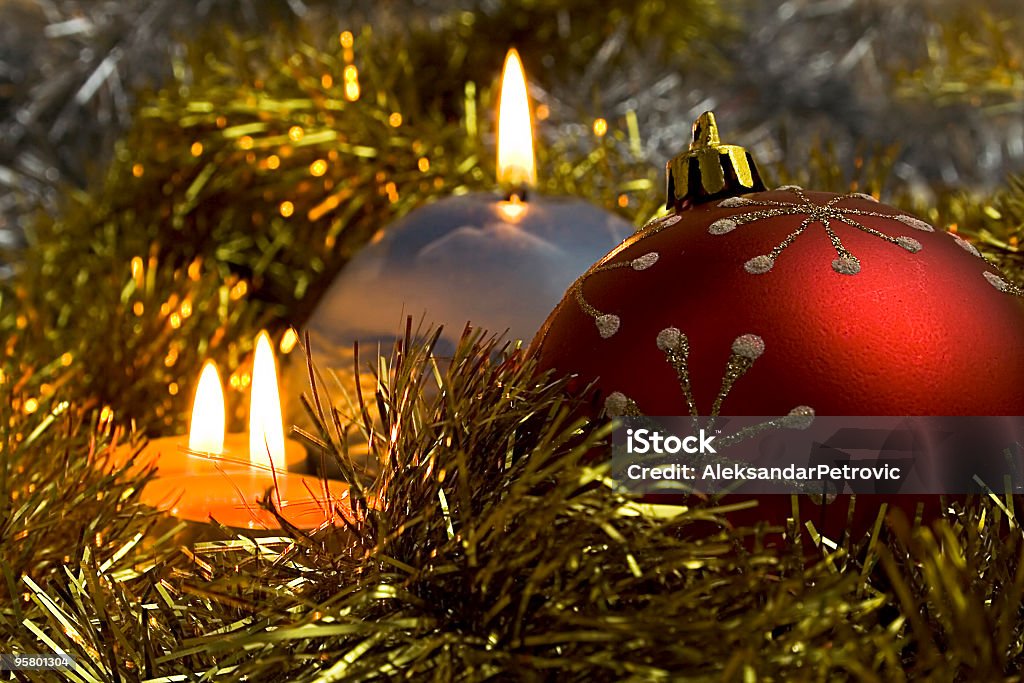 Rote Christmas Ornament - Lizenzfrei Abenddämmerung Stock-Foto
