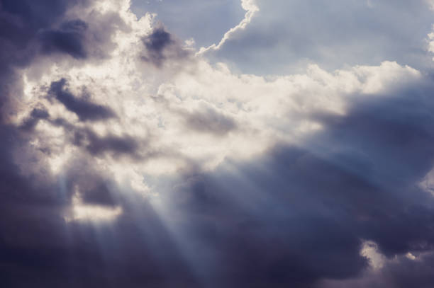 istock Sun Crepuscular ray(beam) on the sky. 958013146