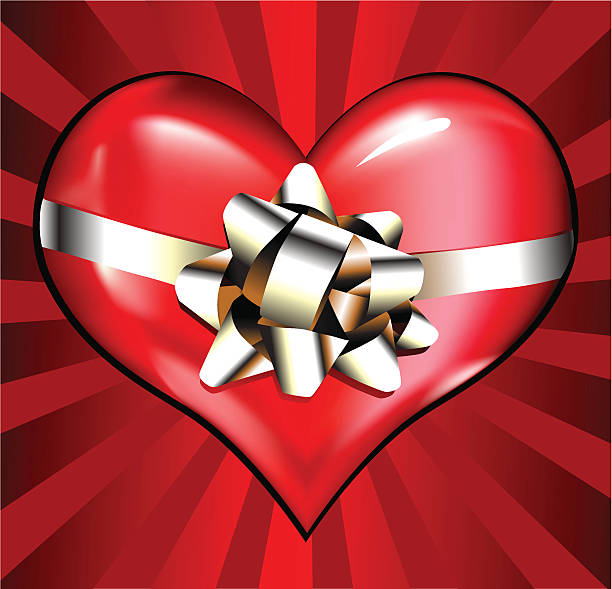 Red Heart vector art illustration