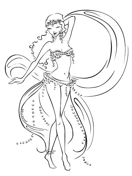 Vector illustration of Belly Dancer