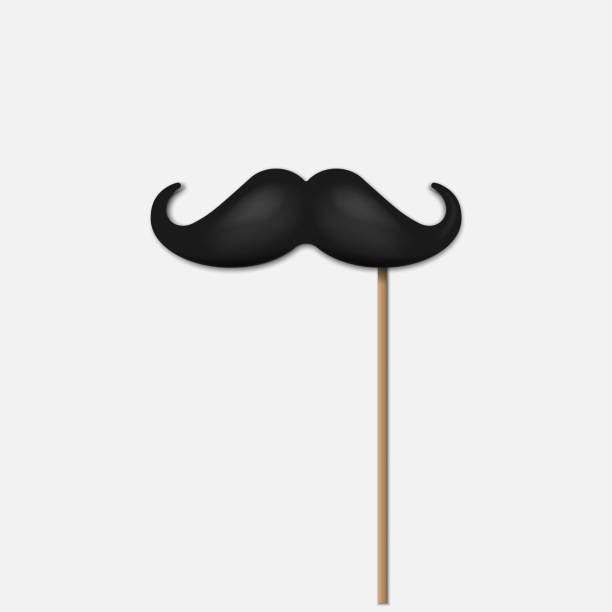 illustrations, cliparts, dessins animés et icônes de moustaches de cheveux sur l’icône de clé sur fond blanc. illustration vectorielle. - fake mustache