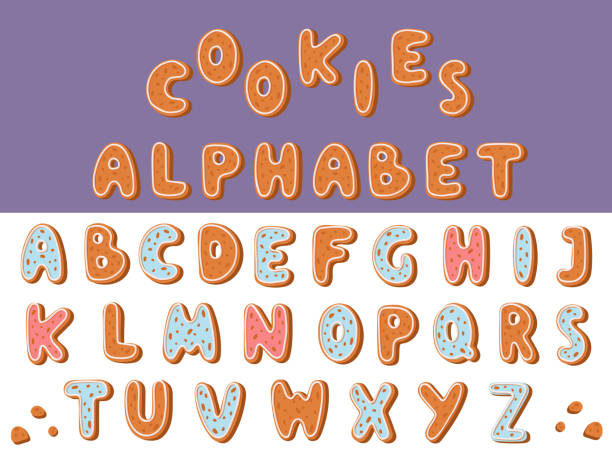 istock Gingerbread cookies alphabet holidays ginger cookie font text food biscuit xmas letter vector illustration 958029380