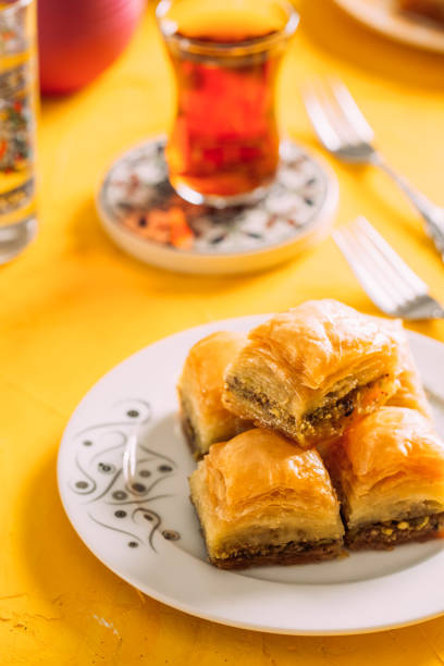 istock Traditional Baklava on Colorful Background 958031296