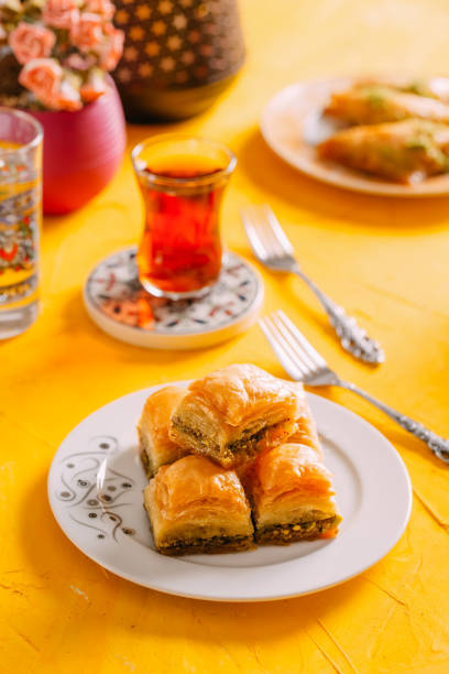 istock Traditional Baklava on Colorful Background 958031298