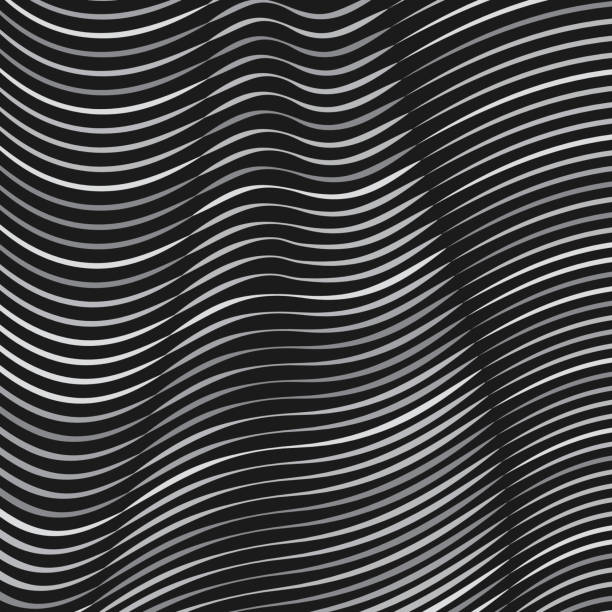istock Vector warped lines background. Flexible stripes twisted as silk forming volumetric folds. Grayscale stripes with variable width. Modern abstract creative backdrop. 958033480