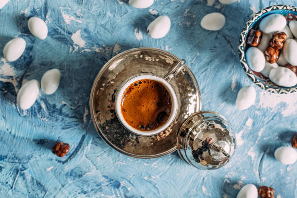 istock Turkish Coffee on Colorful Background 958035374