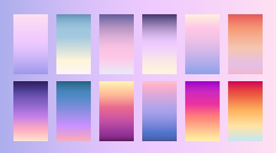 Soft color background Trendy screen vector design for landing page, smartphone, mobile app Soft multicolor gradients Modern palette