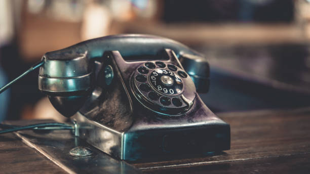 Vintage Photos Vintage Black Telephone bakelite stock pictures, royalty-free photos & images