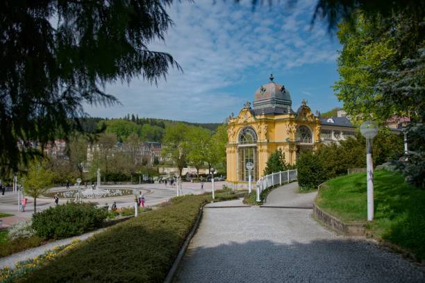 istock Main colonnade and Singing fountain - Marianske Lazne 958039438