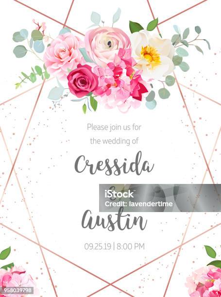 Floral Geometrical Vector Design Frame Stock Illustration - Download Image Now - Flower, Invitation, Border - Frame