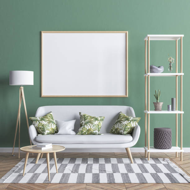 istock Mock up poster frame in modern minimalist flat 958049250