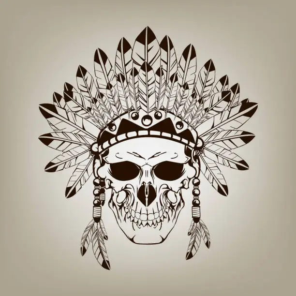 Vector illustration of Skull in chief hat.