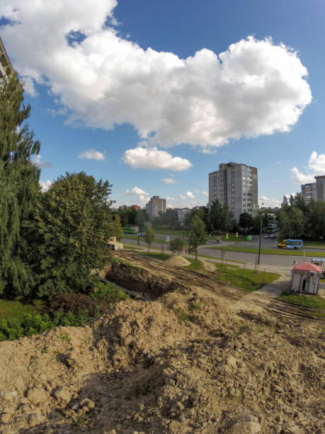 istock Central heating system renovation works in Kaunas, Lithuania 958078694