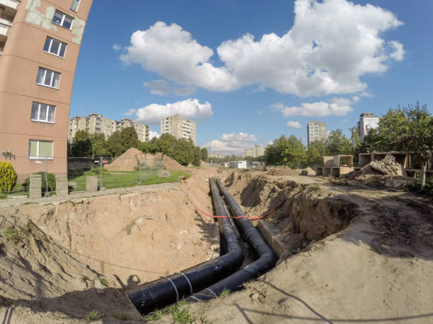 istock Central heating system renovation works in Kaunas, Lithuania 958078888
