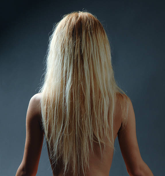 blonde rückseite - yoga nudist silhouette naked stock-fotos und bilder