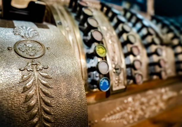 istock Detail relief patterns on an antique cash register 958096492
