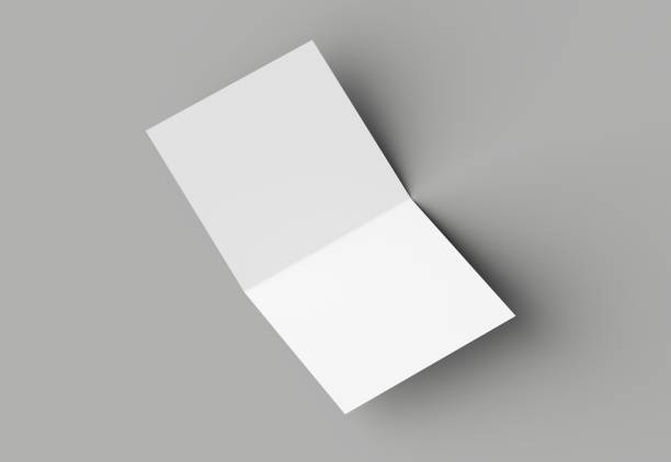 istock Bi fold square brochure or invitation mock up isolated on gray background. 958096896