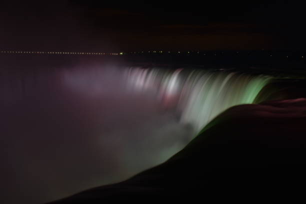 istock Colorful illuminated Niagara Waterfalls at night in Ontario, Canada 958100470