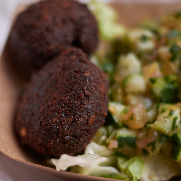 Falafel and israeli salad