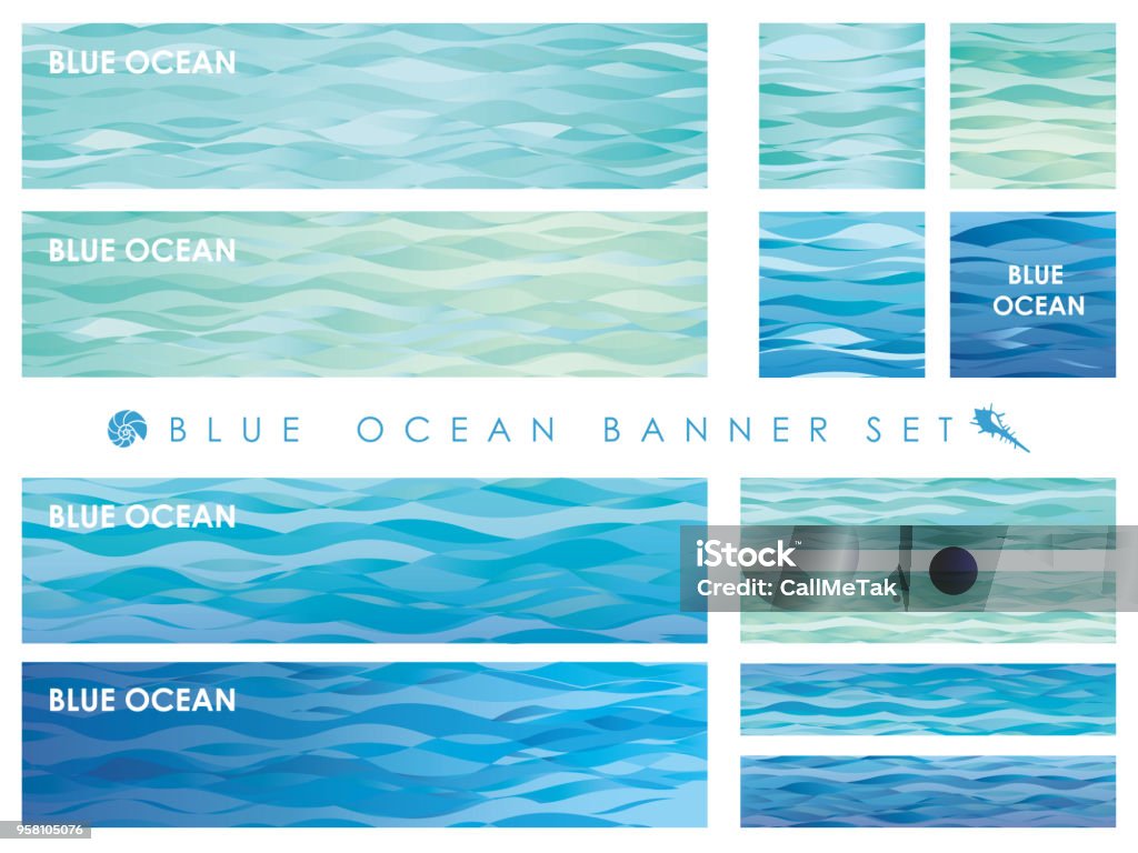 Set of assorted banners with wave patterns. Set of assorted banners with wave patterns, vector illustrations. Water stock vector