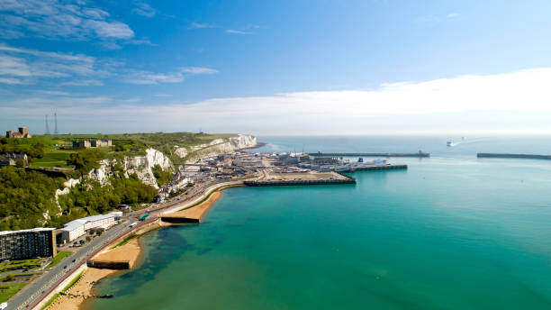 istock Aerial view of Dover port area 958108686
