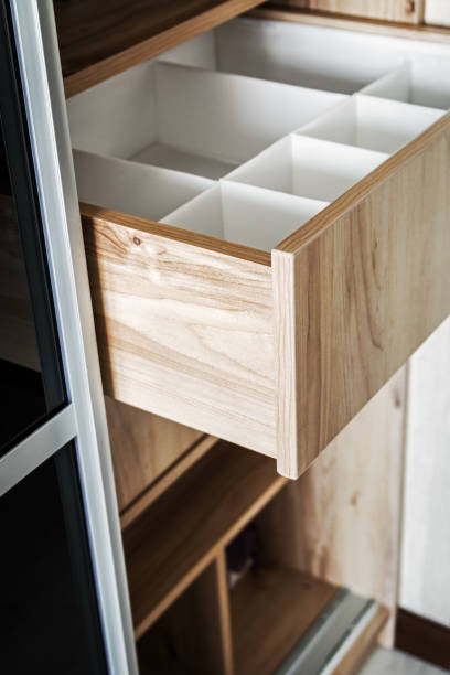 istock Wardrobe with sliding doors and drawers drawer 958114010