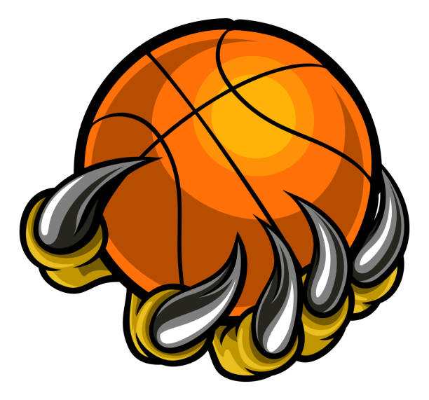 illustrations, cliparts, dessins animés et icônes de griffe de monstre ou d’un animal tenant basket ball - holiday halloween holidays and celebrations basket