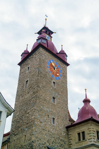 istock Tower of Rathaus with wall clock, Lucerne, Switzerland 958118526