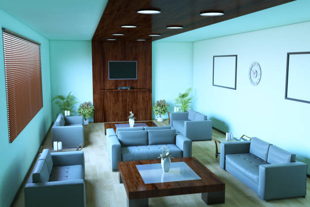 современная комната ожидания - chair meeting waiting room entrance hall стоковые фото и изображения