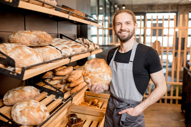 Bread seller at the bakery shop