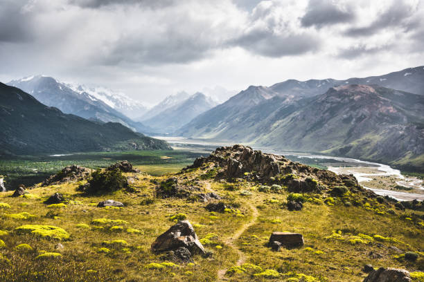 ushaia landscape in argentina ushaia landscape in argentina beagle channel stock pictures, royalty-free photos & images