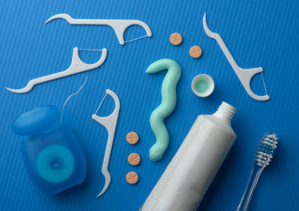 istock tools for oral hygiene on the light blue background 958146496