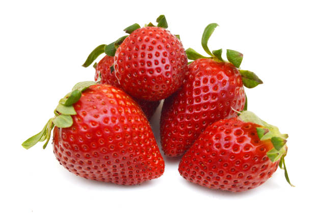 istock Organic garden strawberry on white background 958147718