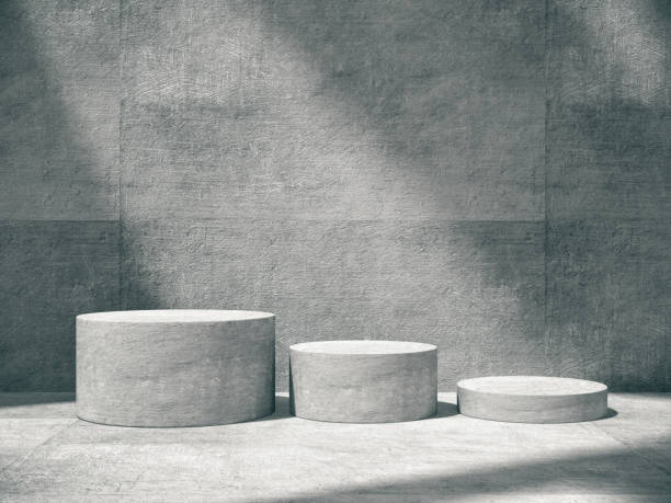 istock Pedestal for display,Platform for design,Blank product,concrete room. 958150198