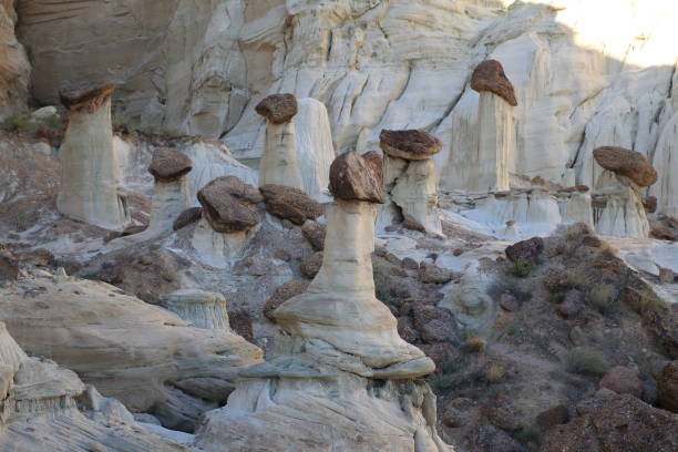 Wahweap Hoodoos are spectacular sandstone formation in the southern Utah desert at the edge of the Grand Staircase-Escalante National Monument Wahweap Hoodoos are spectacular sandstone formation in the southern Utah desert at the edge of the Grand Staircase-Escalante National Monument grand staircase escalante national monument stock pictures, royalty-free photos & images