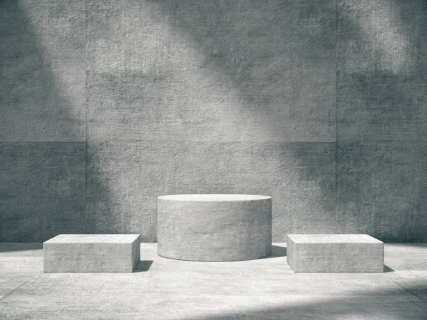 istock Pedestal for display,Platform for design,Blank product,concrete room. 958151048
