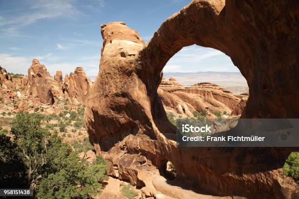 Double O Arch Located In The Arches National Park Moab Utah Stock Photo - Download Image Now