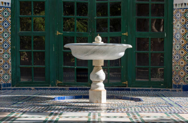 detalles del palacio interior de bahia en marrakech marruecos - casablanca moroccan culture style islam fotografías e imágenes de stock