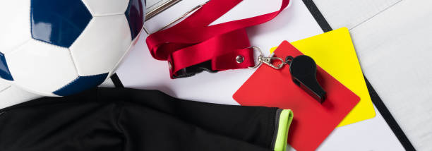 istock set of things for a referee for a football match on a long light background 958174344