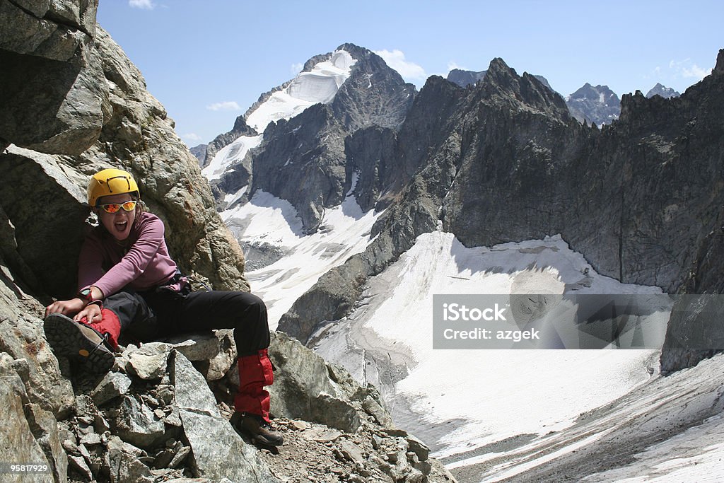 Menina feliz Alpinista - Foto de stock de Adulto royalty-free