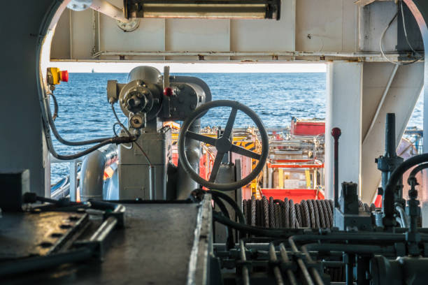 istock offshore supply boat delivers cargo to oil rig platform 958180452