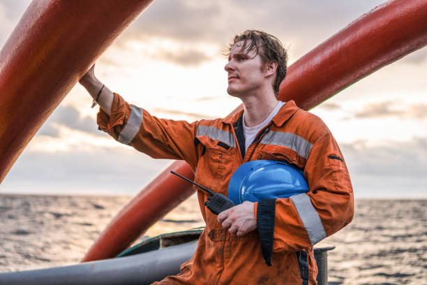 istock Deck Officer on deck of offshore vessel or ship 958183918