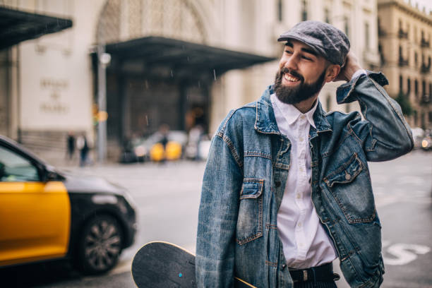 istock Charming skater in city 958206246