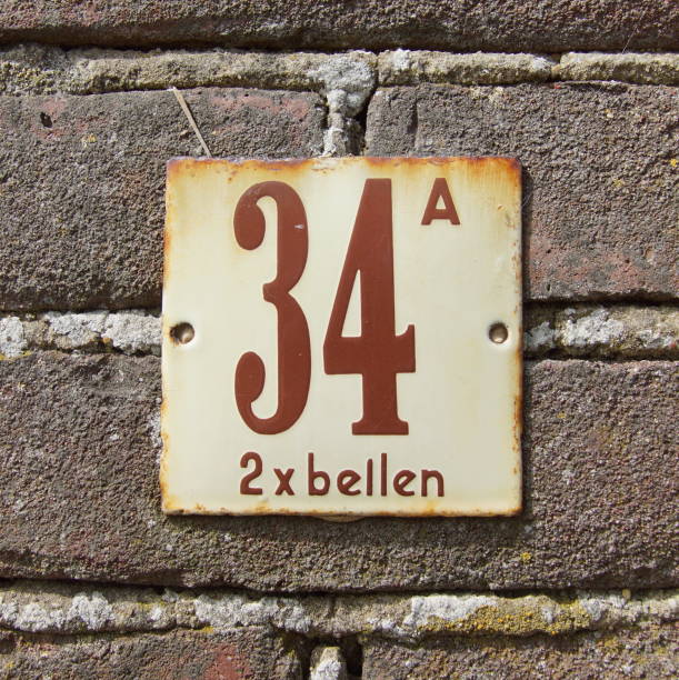 istock House number thirty four A  - 34 A 958224906